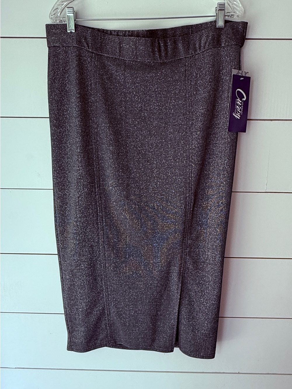 Catherines Metallic Charcoal Pencil Skirt Sz 0X